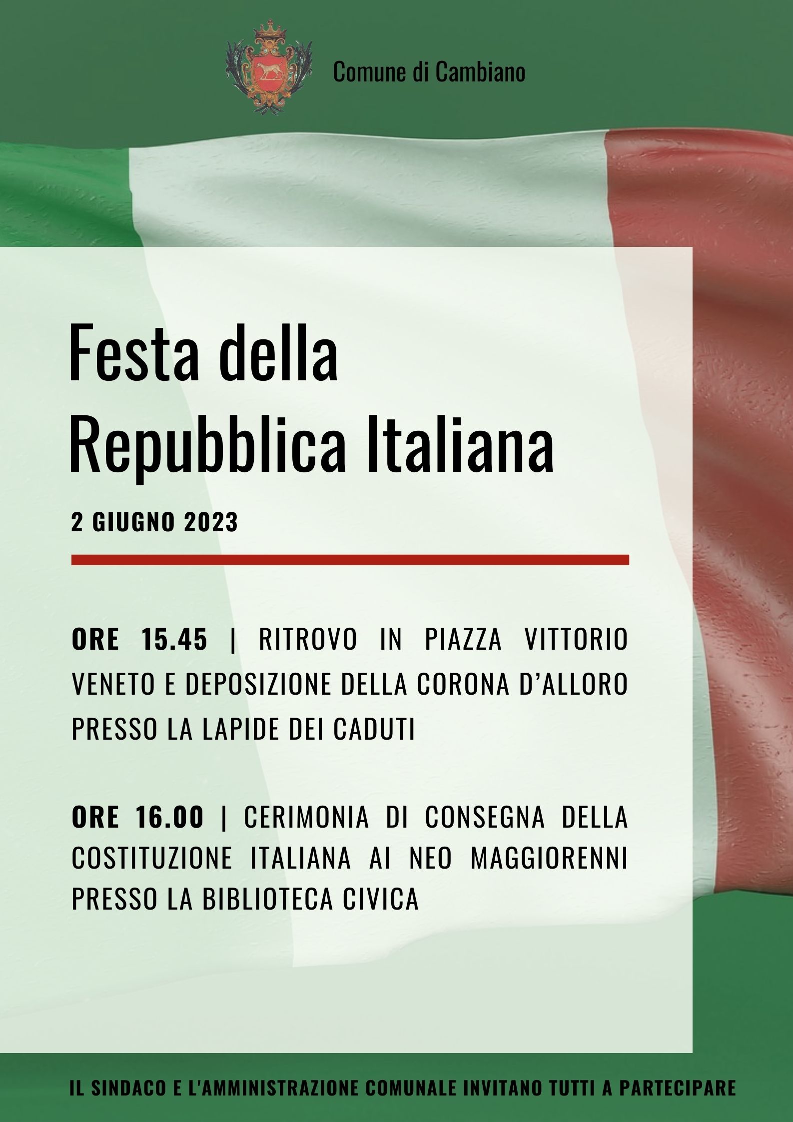 2 giugno 2023 - Festa della Repubblica Italiana